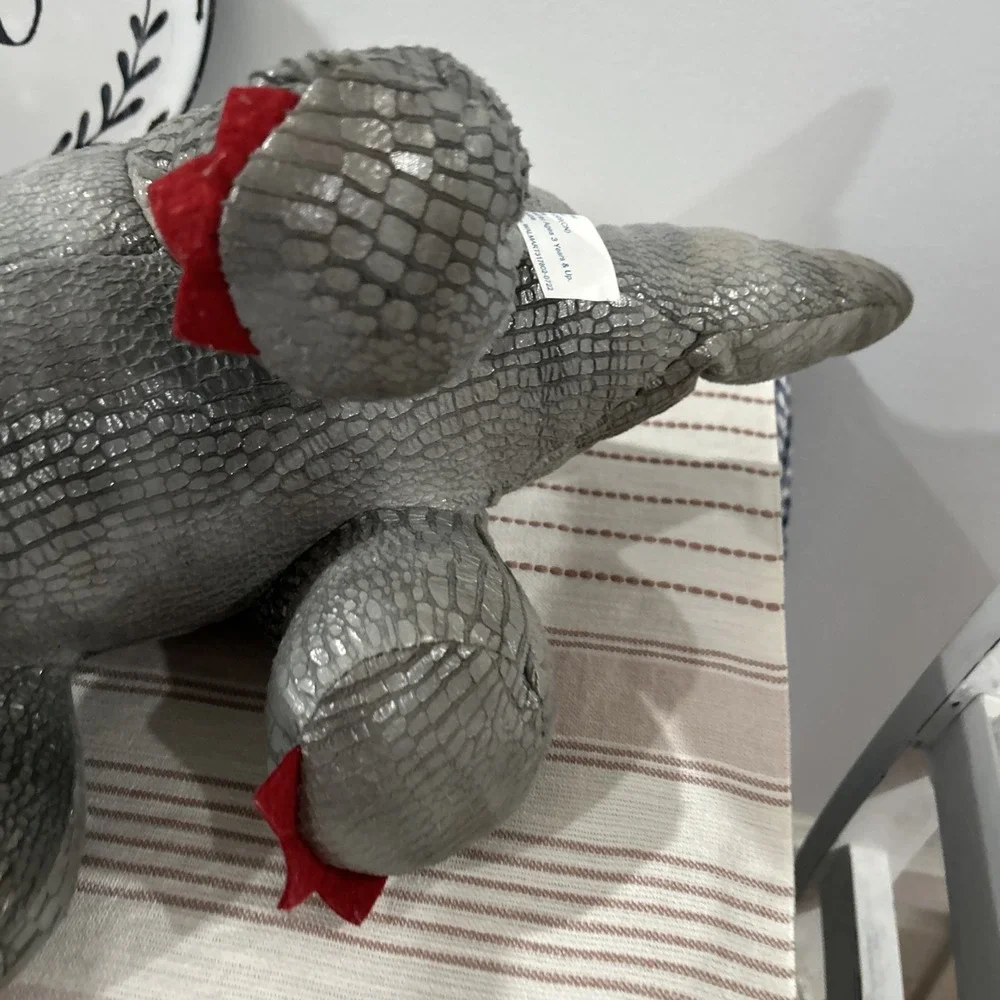 New 12 Inch STEGOSAURUS Dinosaur Stuffed‎ Animal Plush Toy Eye Changing Gray